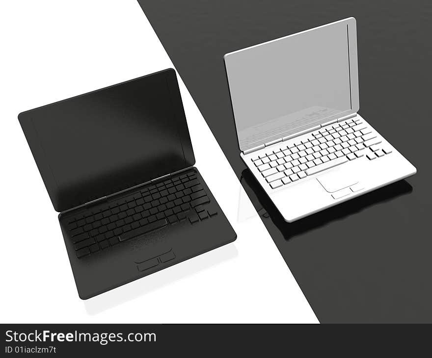 Laptops - black and white