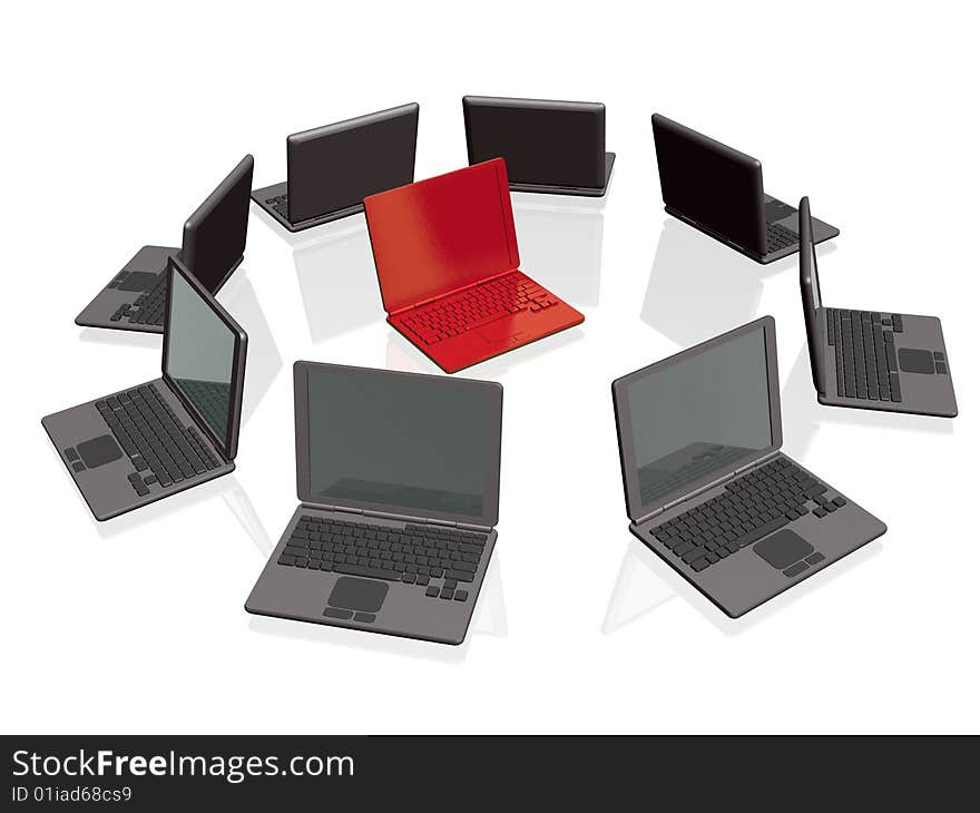 Laptops - Red And Grey