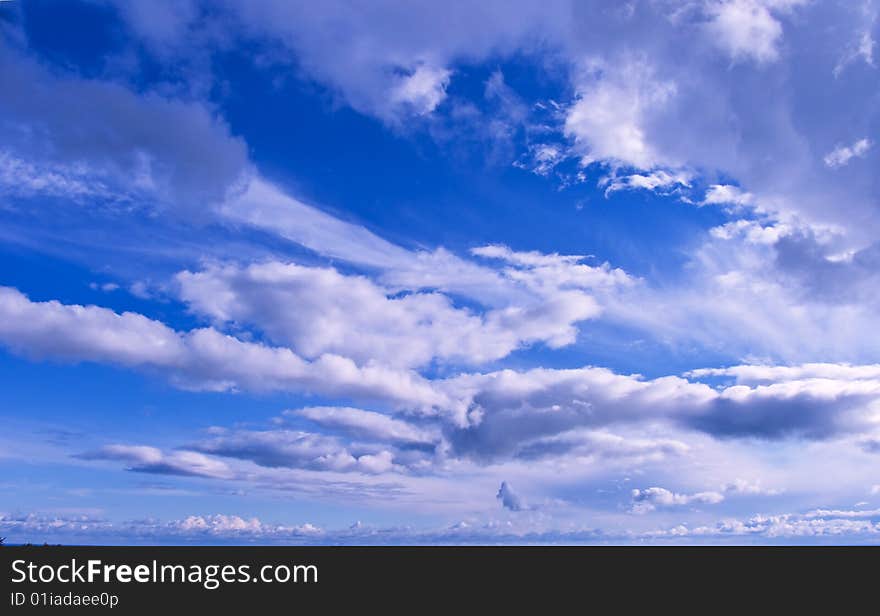 White clouds in a blue sky. Great background