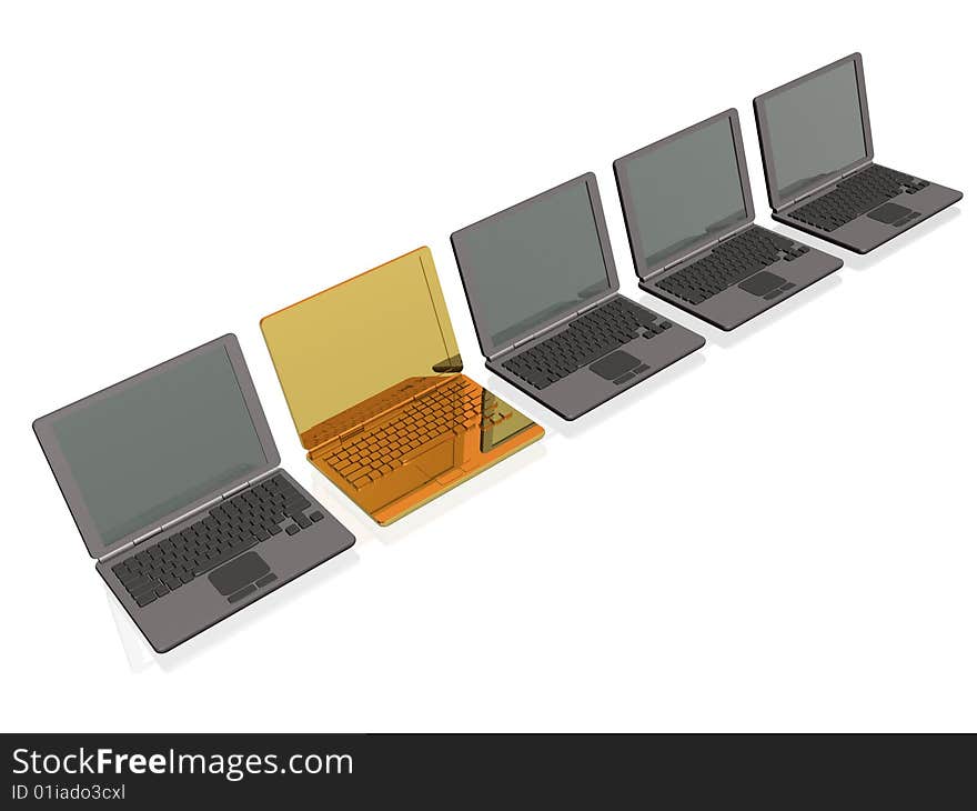 Laptops - gold and grey