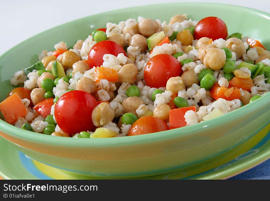 Barley with vegetable