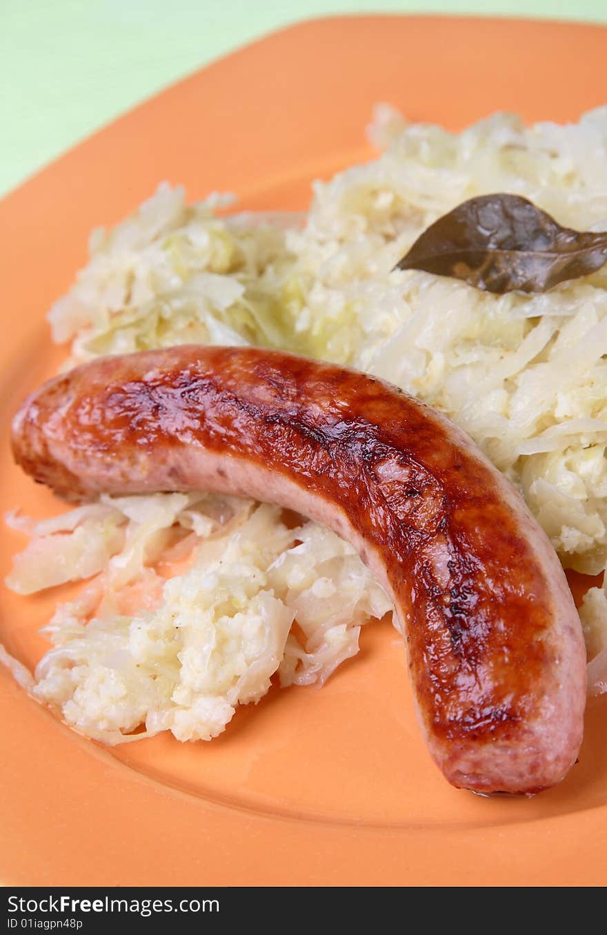 Cabbage with sausage