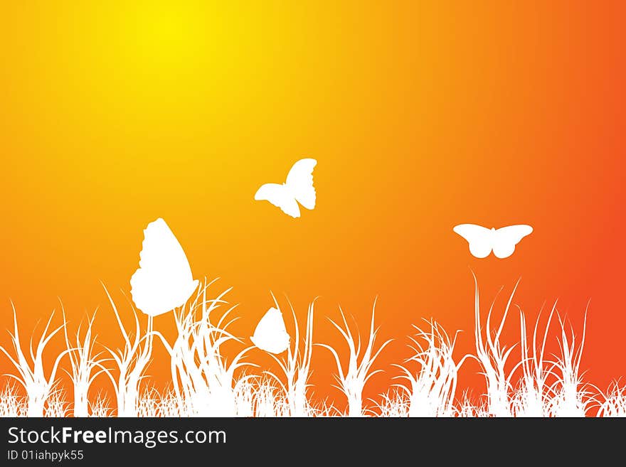 Floral spring background, vector illustration