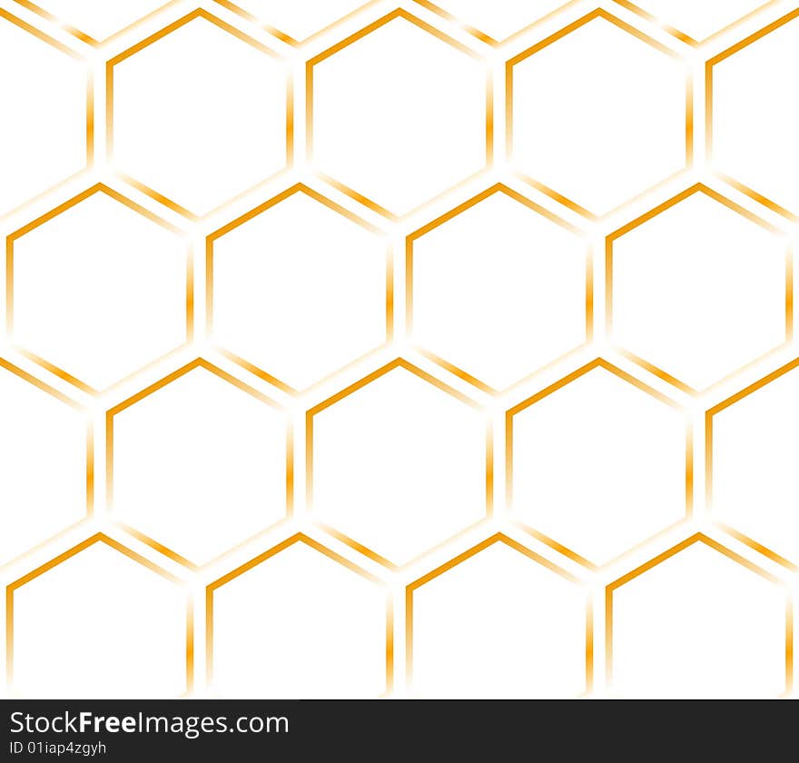 Hexagon orange texture. Pattern.