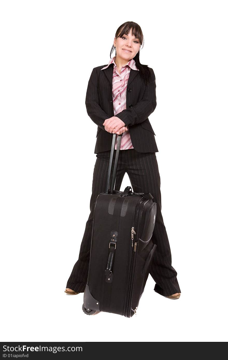 Businesswoman with suitcase