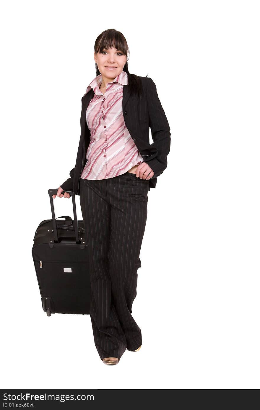 Businesswoman with suitcase