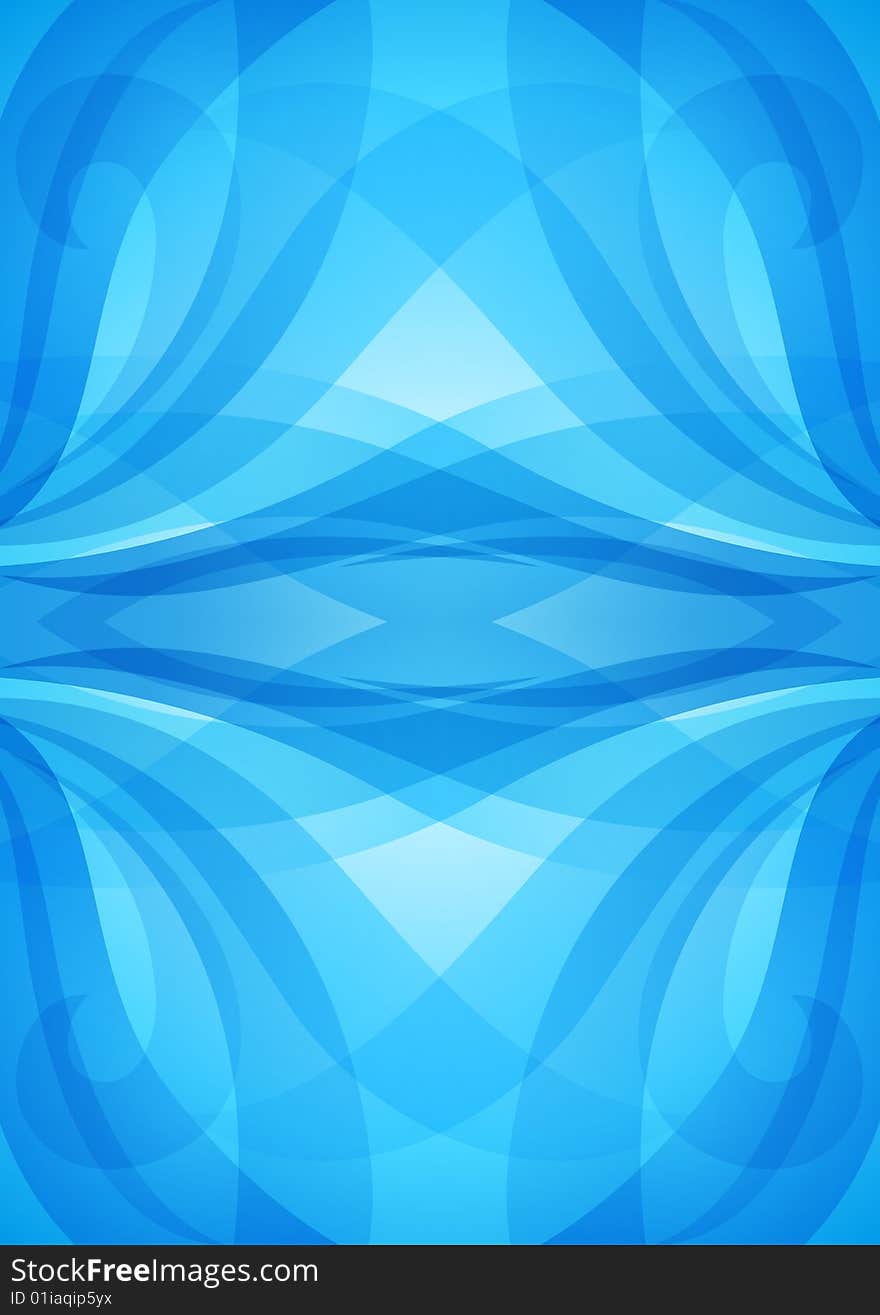 Symmetric abstract blue background, made with  shapes