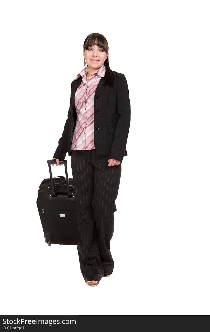 Businesswoman with suitcase