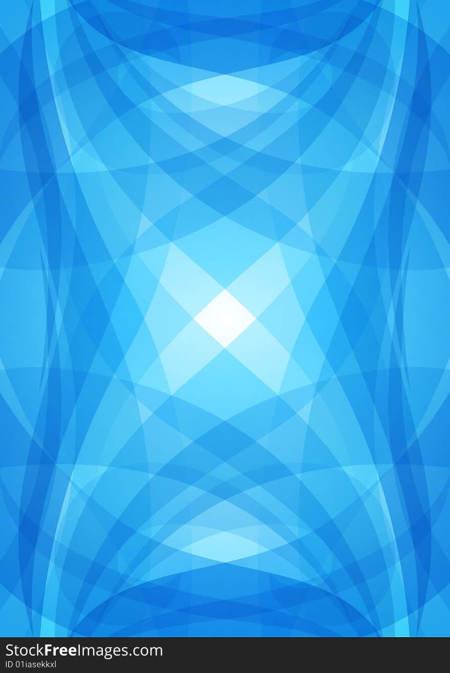 Symmetric abstract blue background, made with  shapes