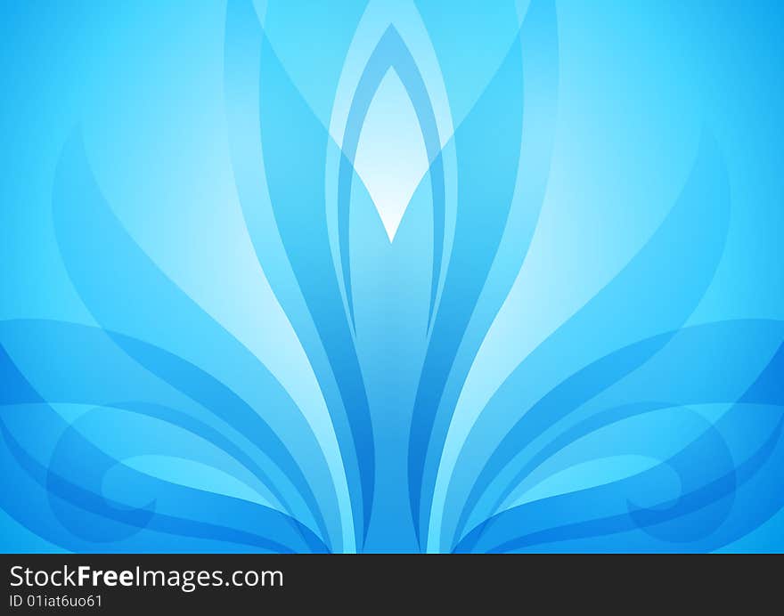 Symmetric abstract blue background, made with  shapes