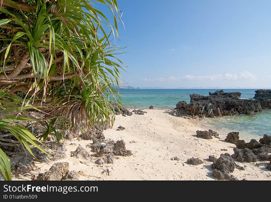 Beautiful exotic beach at Minnashima, a small island just before the coast of the Okinawa island, Japan. Beautiful exotic beach at Minnashima, a small island just before the coast of the Okinawa island, Japan