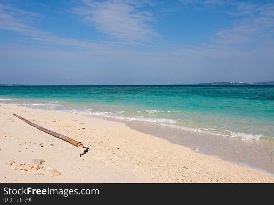 Beautiful exotic beach at Minnashima, a small island just before the coast of the Okinawa island, Japan. Beautiful exotic beach at Minnashima, a small island just before the coast of the Okinawa island, Japan