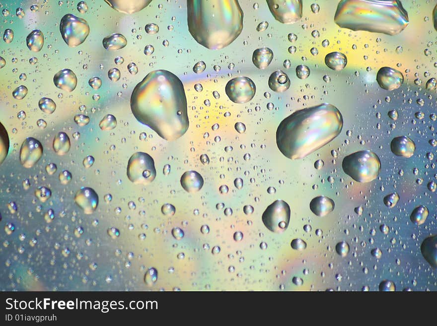 Drops Of Water On Glass