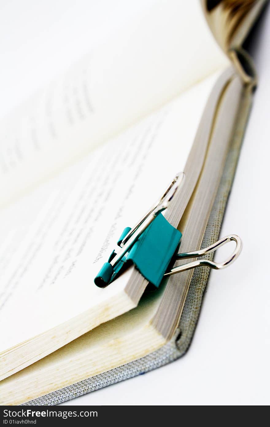 Book with paper clip