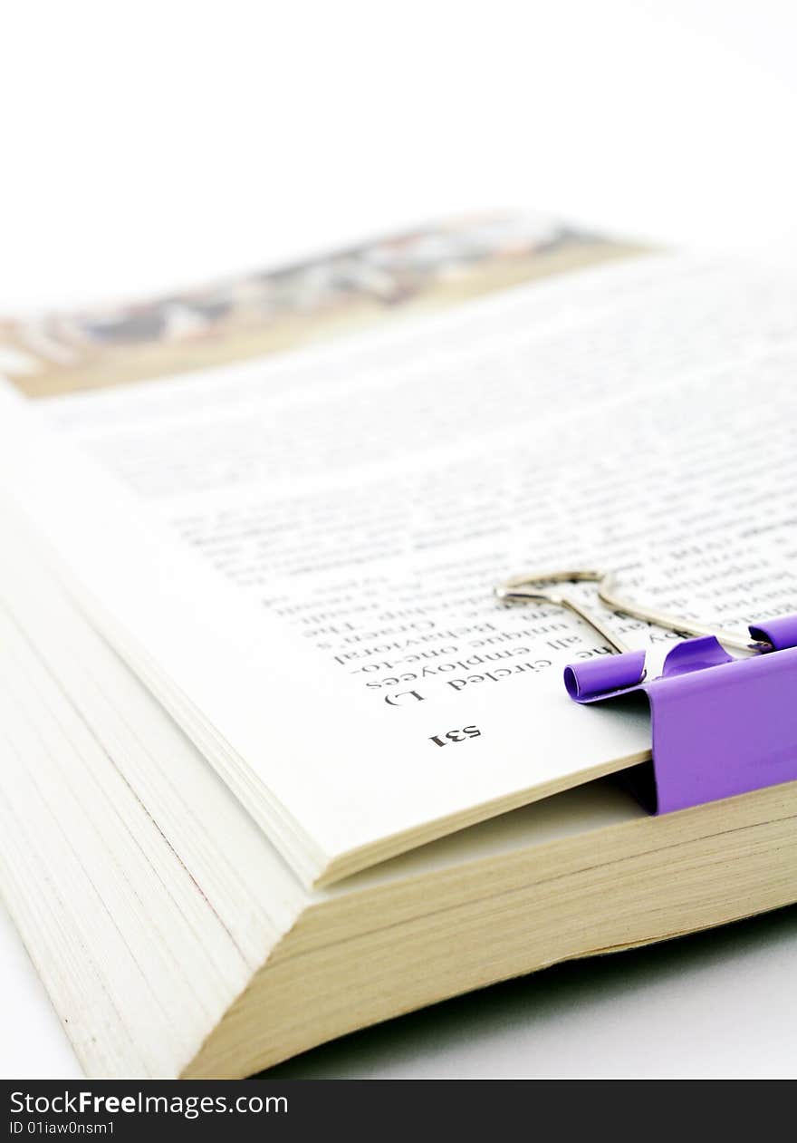 Book with paper clip