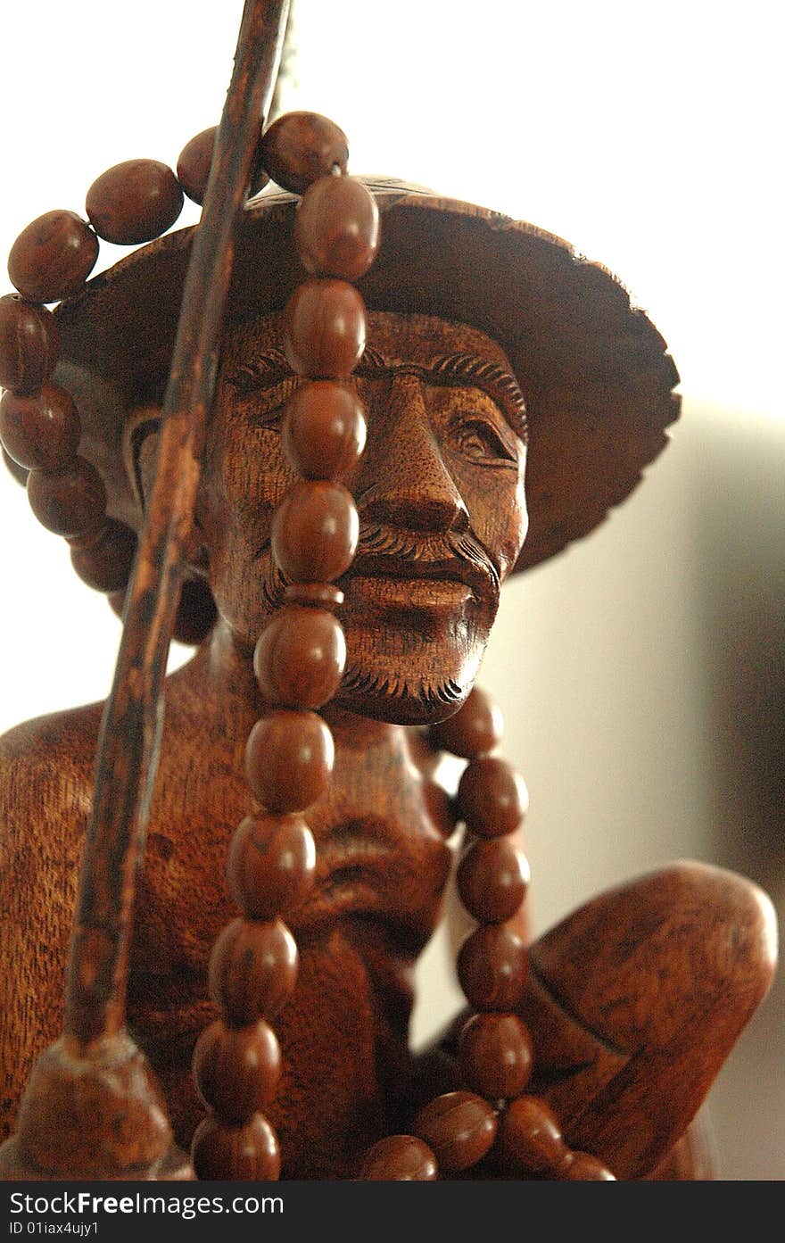 Handmade fisherman figure made by wood