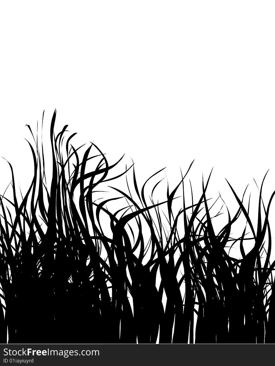 Grass silhouette, abstract vector illustration