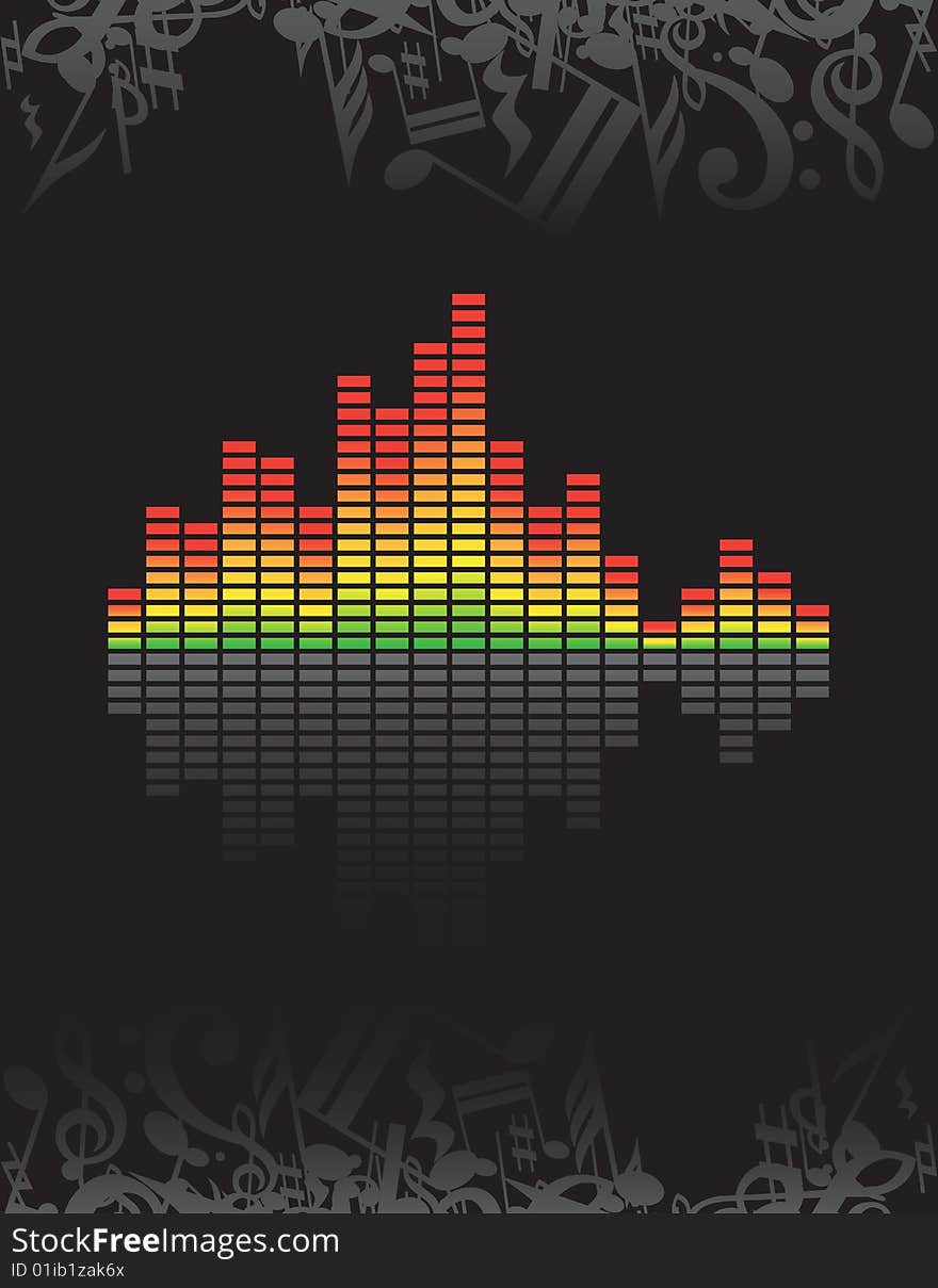 Equalizer abstract background and music