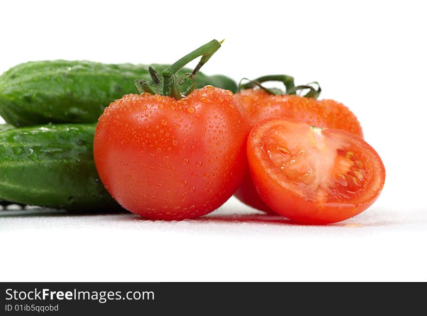 Cucumbers and tomatoes