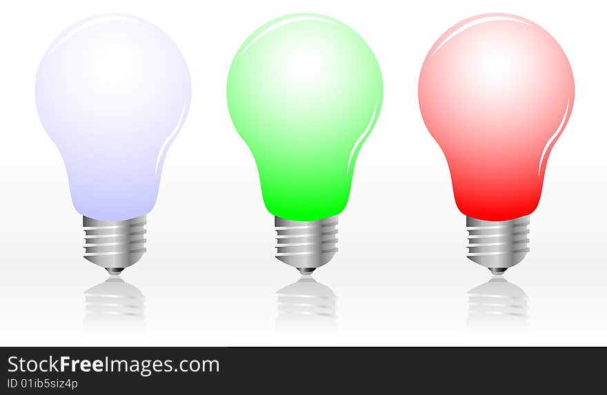 Realistic light bulbs, vector illustration