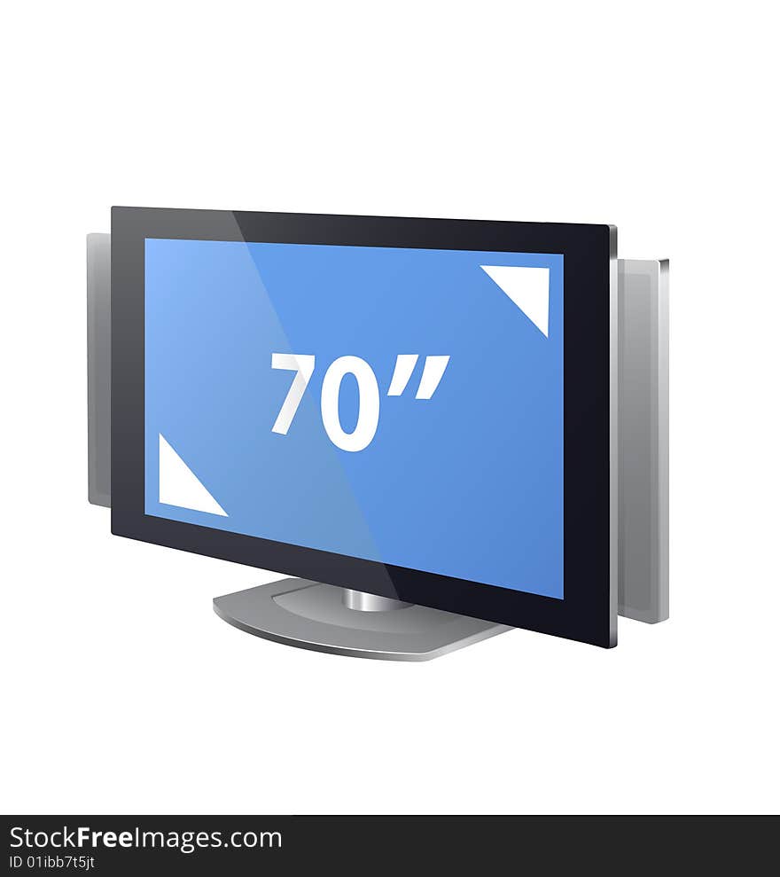 Plasma LCD TV display. Vector