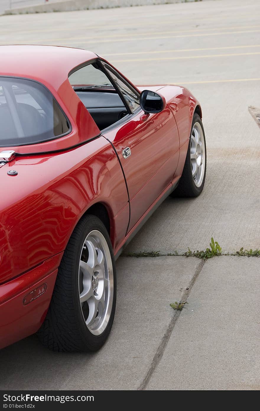 Fun little red sports car. Fun little red sports car.