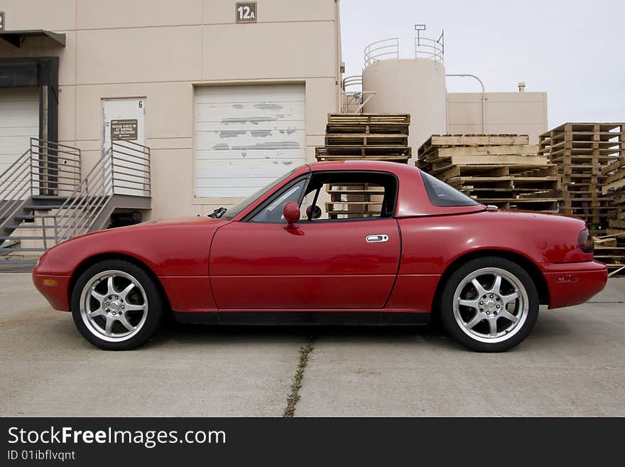 Fun little red sports car. Fun little red sports car.