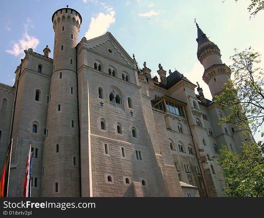 This is fairy-tale castle of Neuschwanstein in Bavaria, Germany. This is fairy-tale castle of Neuschwanstein in Bavaria, Germany.