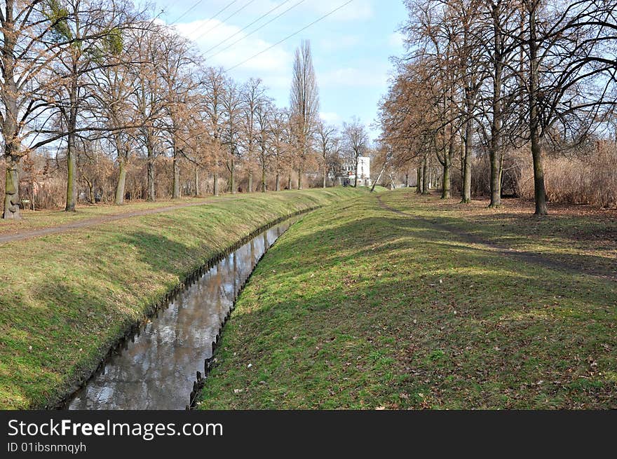 Beautiful long stream, Spring landscape