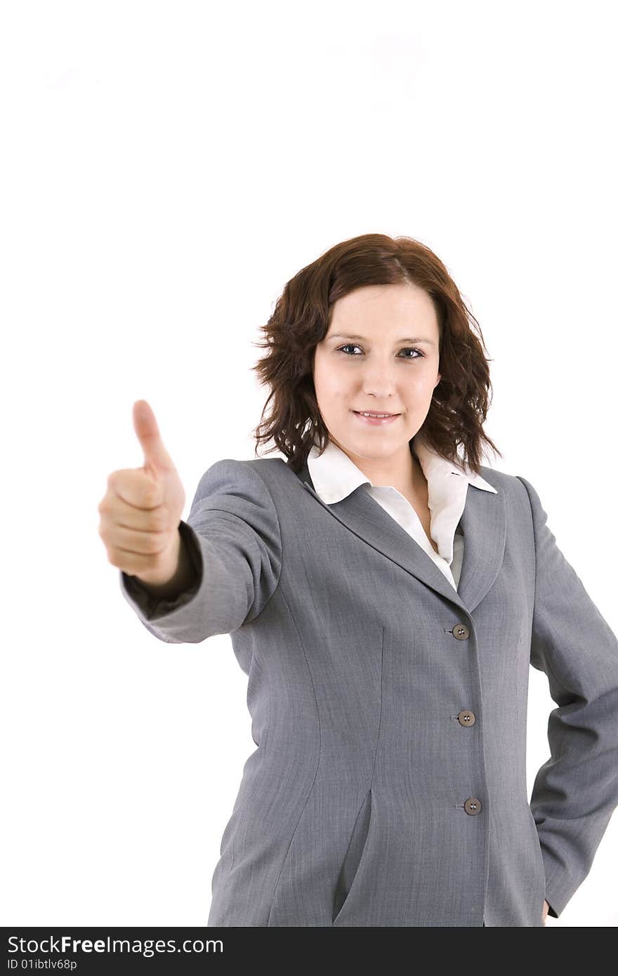 Business woman on a white background