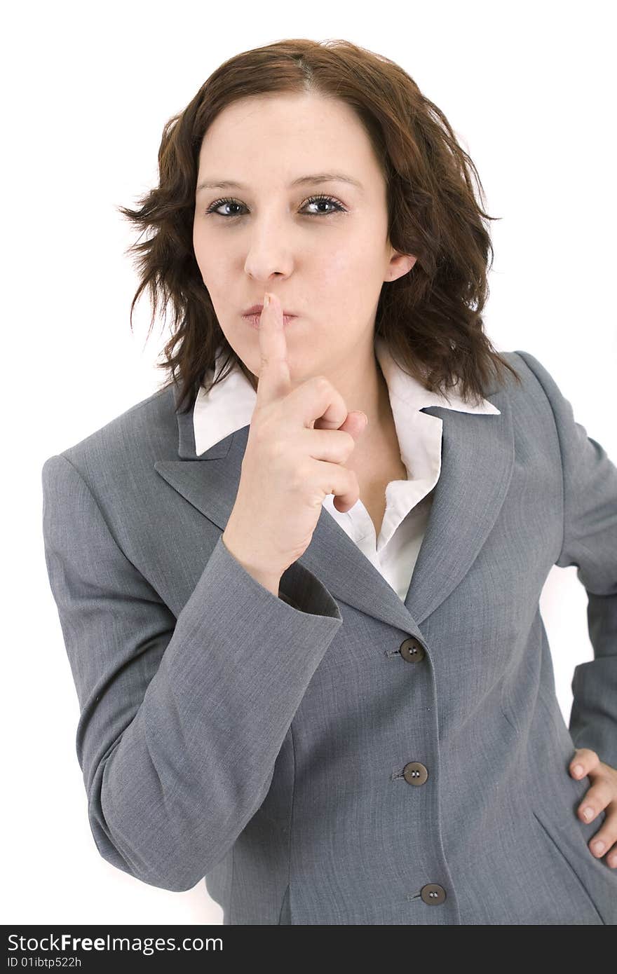 Business woman on a white background