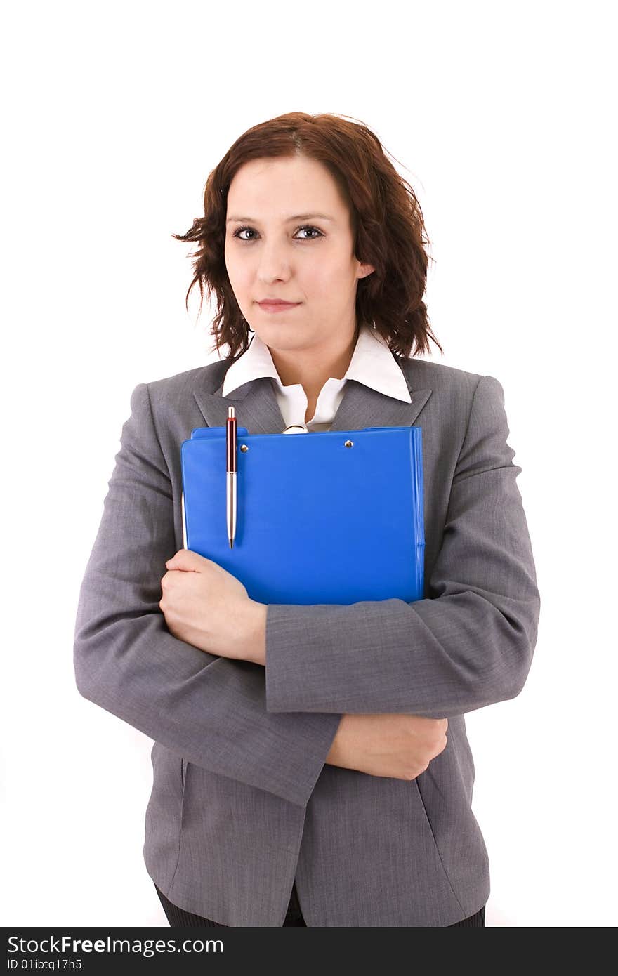 Business woman on a white background