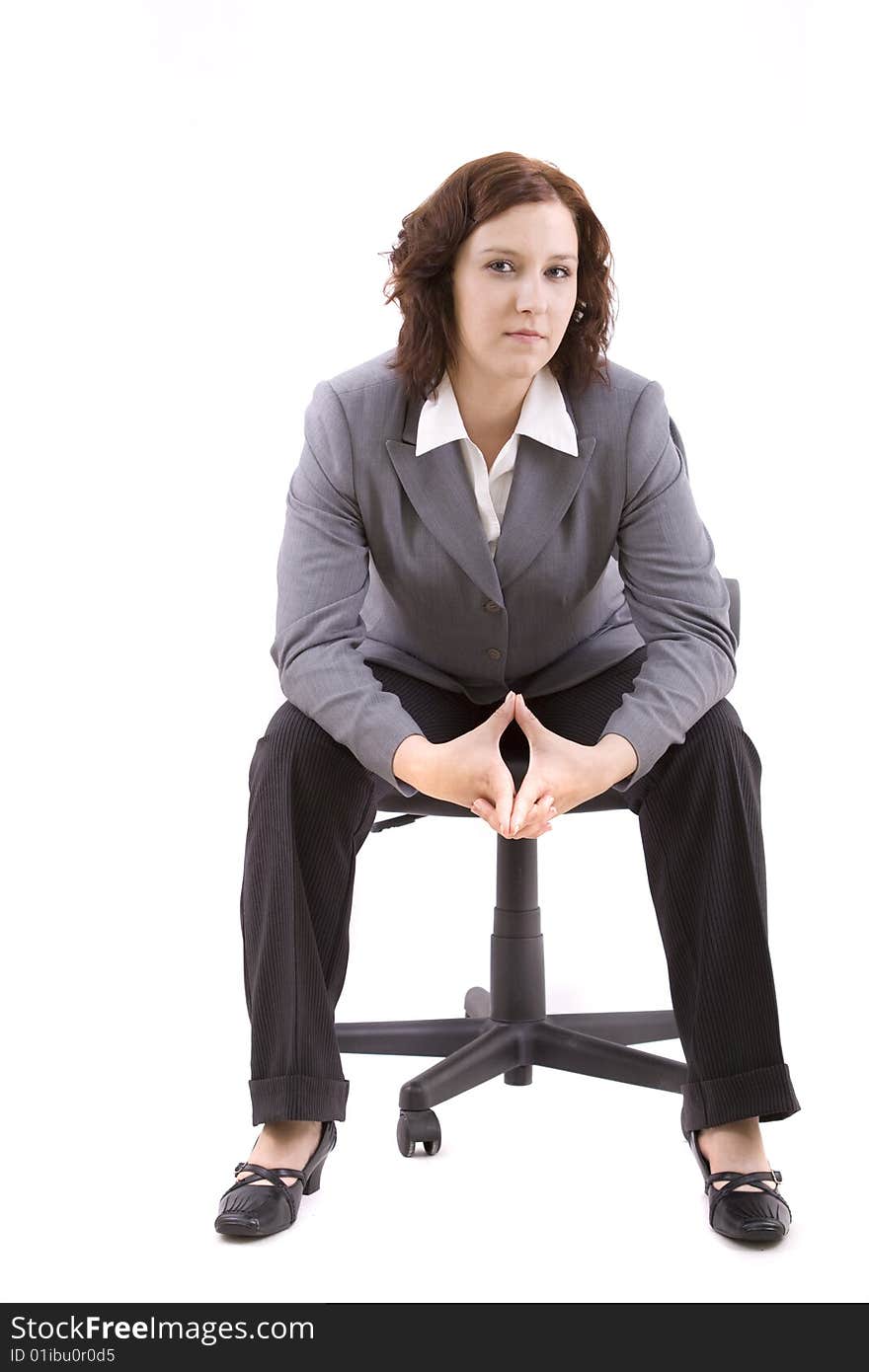 Business woman on a white background