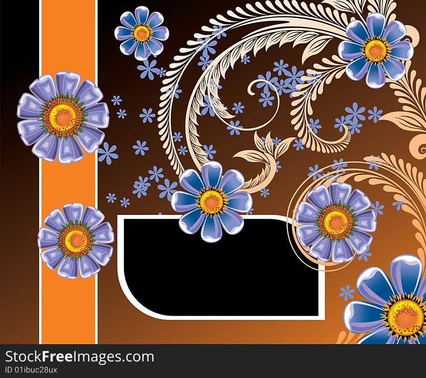 Beautiful flowers frame, floral background