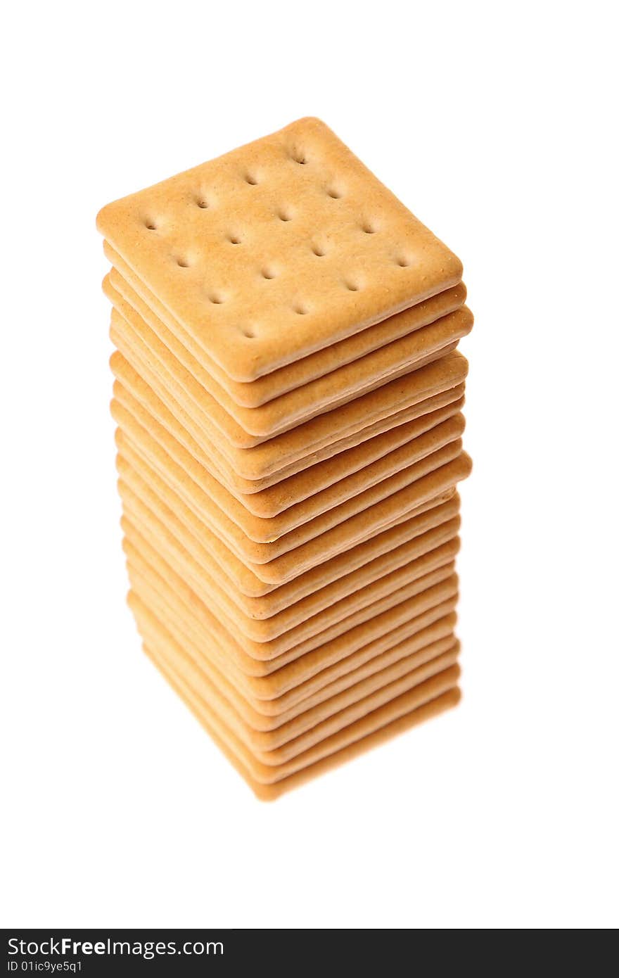 Pile Of Crackers Isolated On White