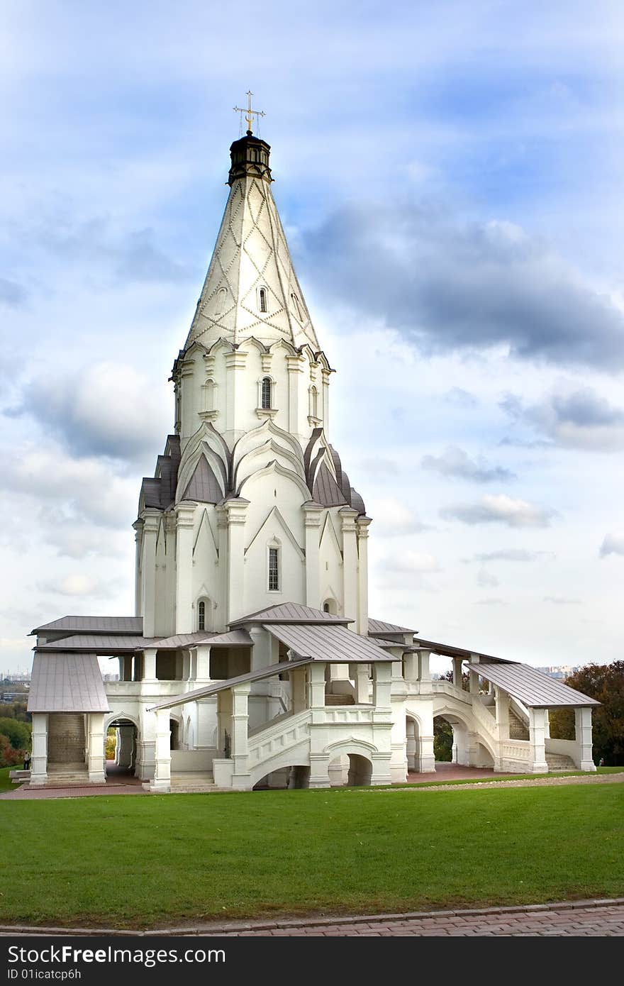 The main church in the Kolomenskoe park in Moscow, Russia. The main church in the Kolomenskoe park in Moscow, Russia