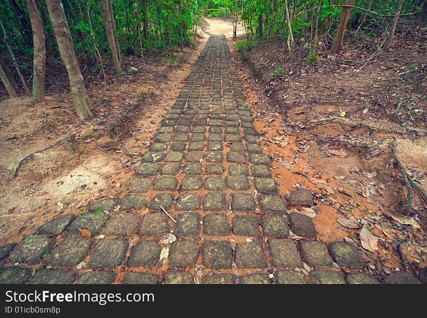 Ancient Stone Path From Ta Som Temple. Angkor Wat