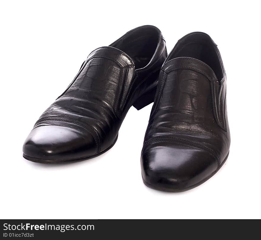 Black shoes isolated on the white background