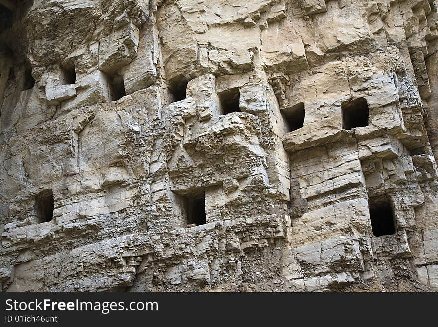 The hanging temple, shanxi, china.exterior detailed view.