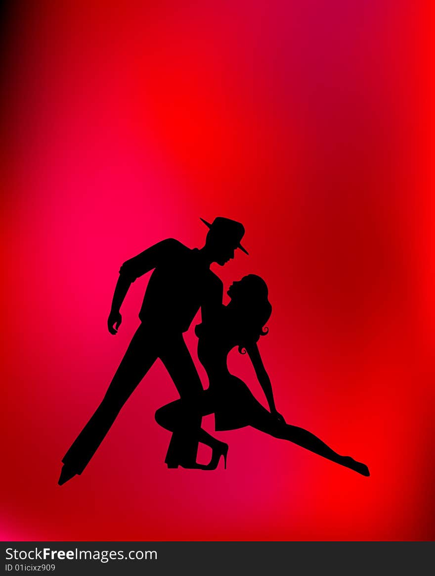 Pair dancing a tango