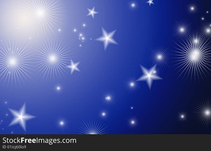 Blue background  with a stars. Blue background  with a stars