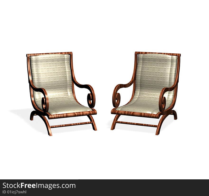 Two isolated armchairs