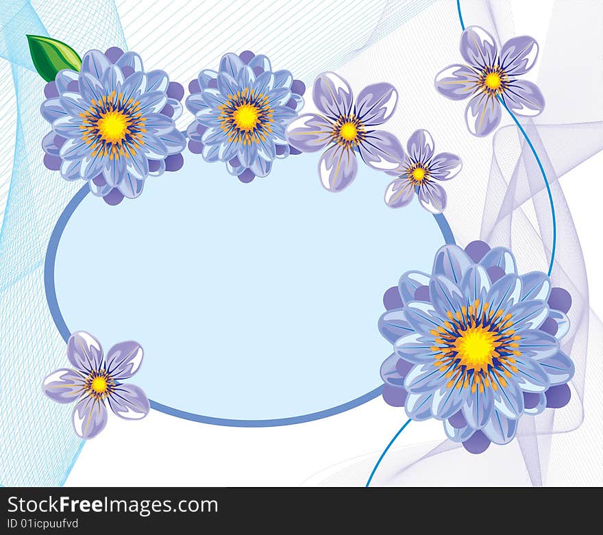 Beautiful flowers frame, floral background