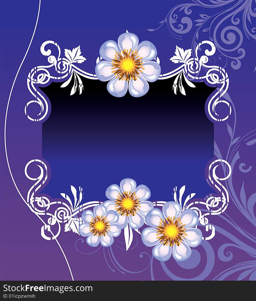 Beautiful flowers frame, floral background