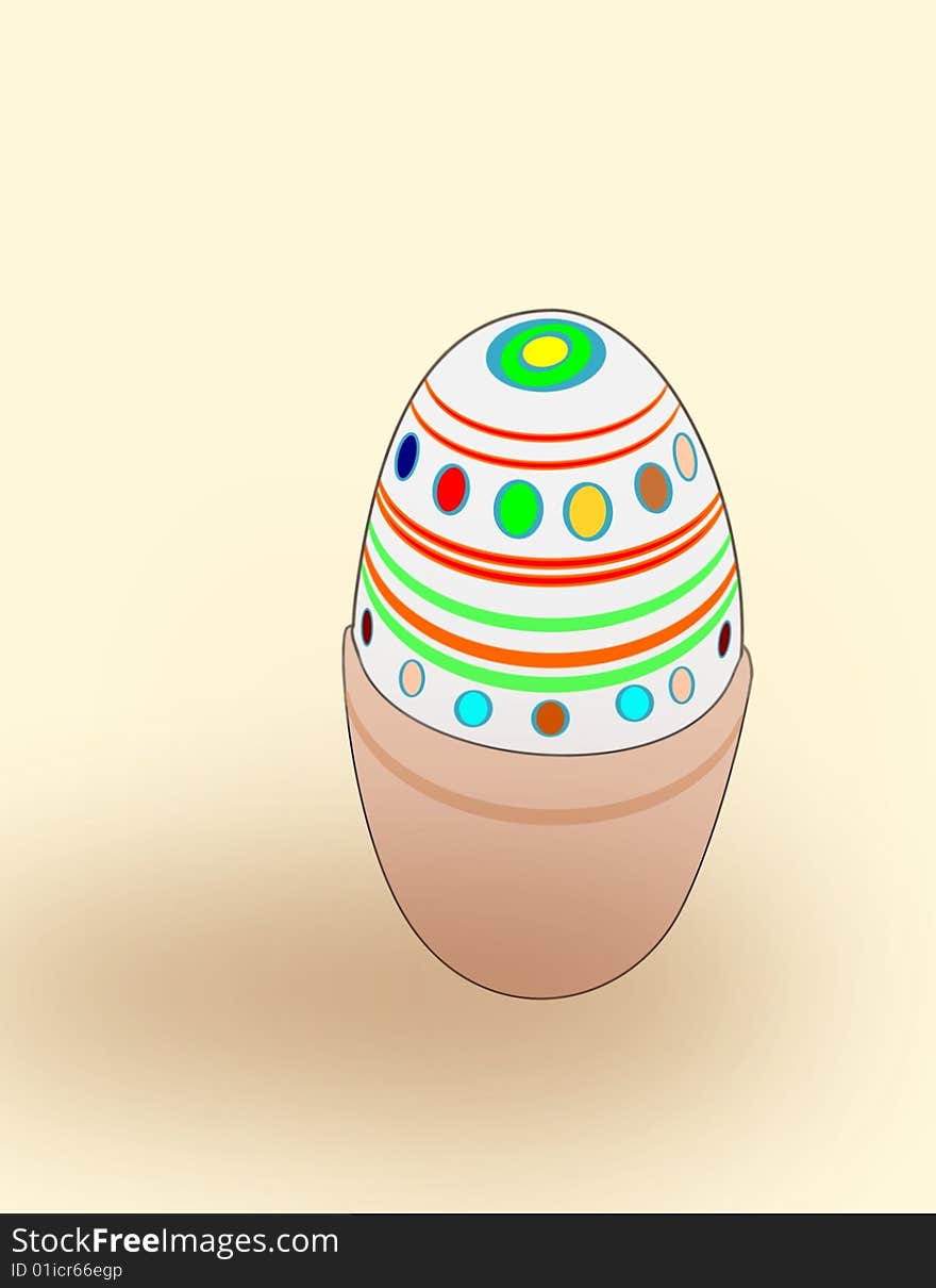 An easter egg painted in many colors. An easter egg painted in many colors.