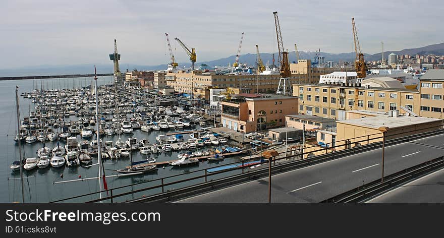 Genova Harbour Panoramic Shot