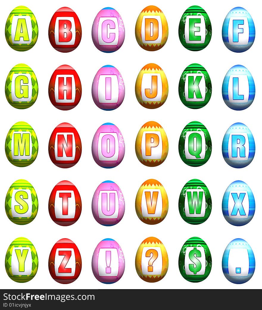 Easter Egg Font - Mixed Colors