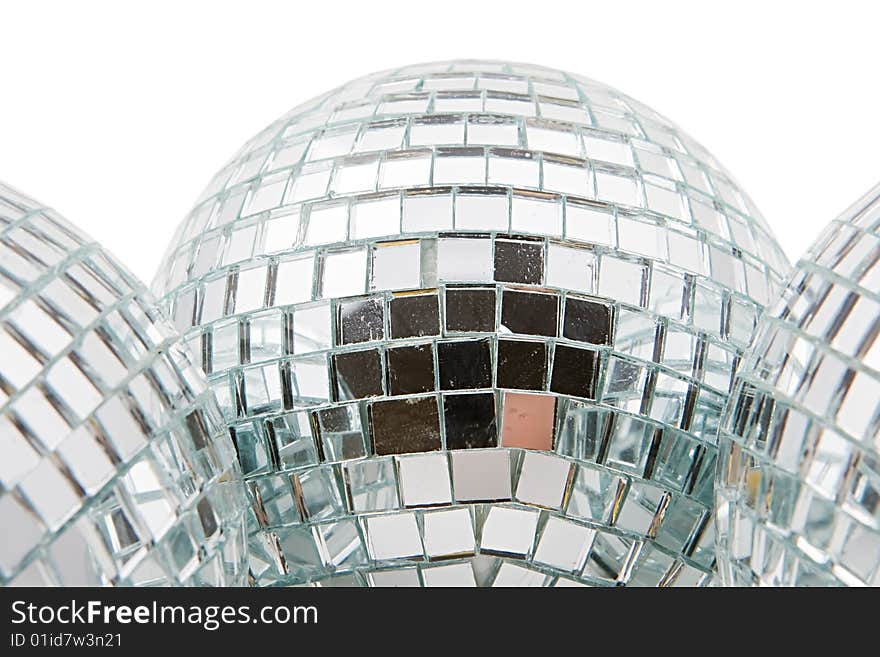 Mirror spheres isolated on a white background