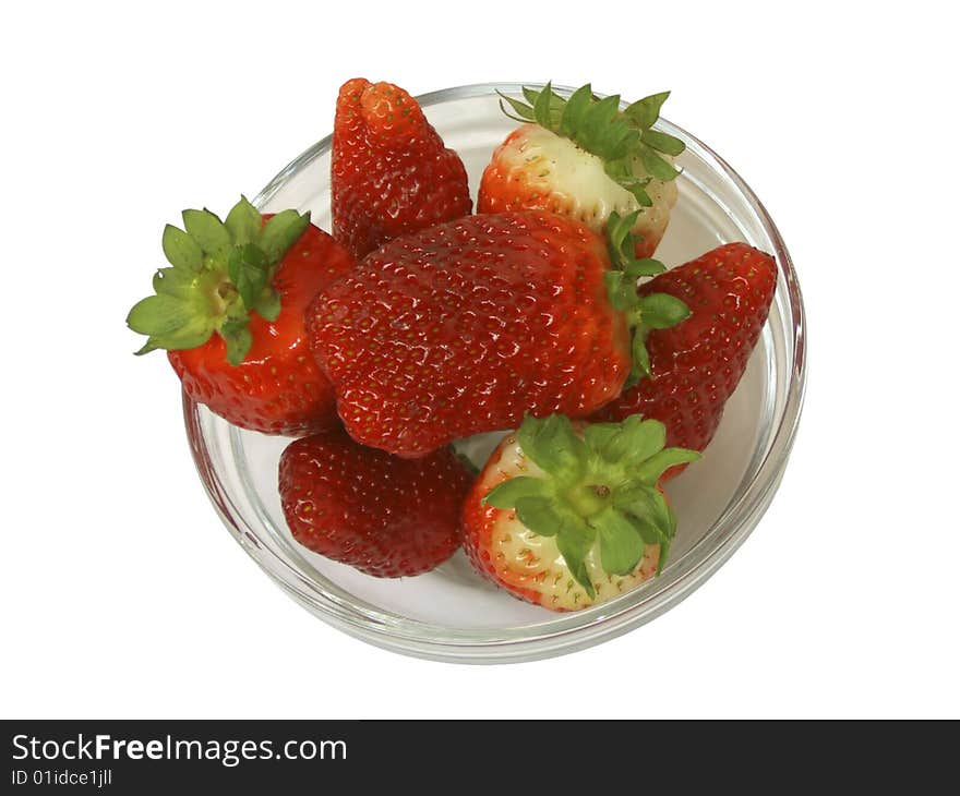 Strawberry dish isolated on white background