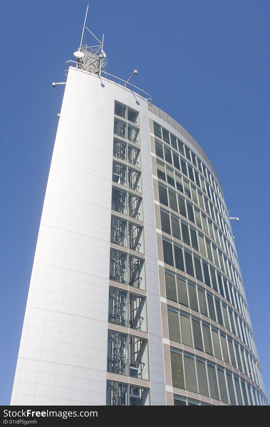 Business center of modern architecture building (steel and glass)